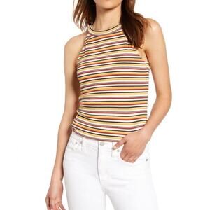 1. State High Neck Striped Tank Sz M